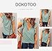 Dokotoo Summer Tops for Women 2026 Tank Tops Sleeveless Casual Loose Fit Short Sleeve T-Shirt Fashion Solid Color V Neck Top Trendy Cap Sleeve Shirts Clothing Blouse Green