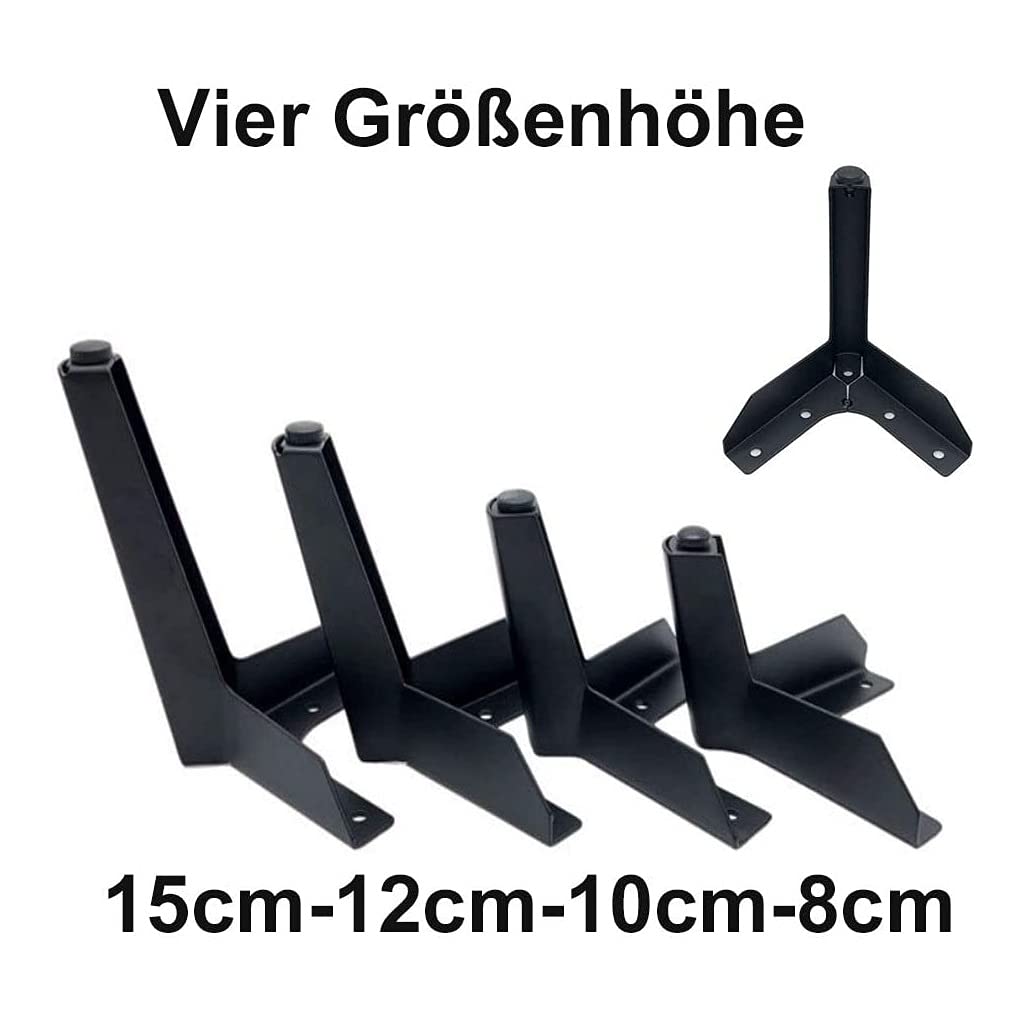 LOLYSIC Set van 12 bankpoten, van metaal, 12,7 cm, meubelpoten in moderne stijl, driehoekige bankpoten, metalen poten, vervanging voor kastpoten, zwart, voor kast, bank, stoel, poef