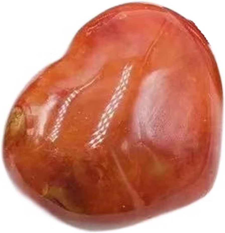 Crystal Stone Home Decor Carnelian Crystal Quartz Red Heart Polished Specimen Natural Stones and Minerals