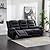 3 Piece Recliner Sofa Sets with 2 Cup Holders,Modern Manual Adjustable Leather Couch Living Room Furniture by Merax
