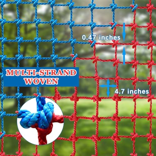 Image of Climbing Cargo Net, Polyester Playground Climbing Net, Heavy Duty Large Military Climbing Net for Kids Outdoor, Kids Safety Protection Net, Rope Ladder, Jungle Gyms, Swingset, Treehouse