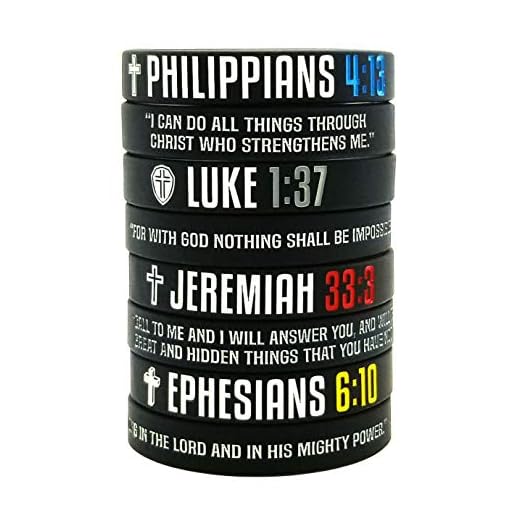 Nuzabee (8-Pack Christian Bible Verses Silicone Bracelets | Religious Gifts Rubber Wristbands for Men, Women, Teenagers | Strength Faith Hope Belief | Positive and Inspirational Messages