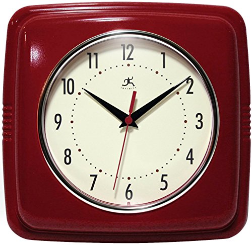Infinity Instruments 13228RD-4103 Square Clock, Red