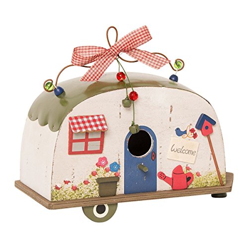 Pureday Schneider Home Vogelhaus Wohnwagen Camper zum Hängen Holz...