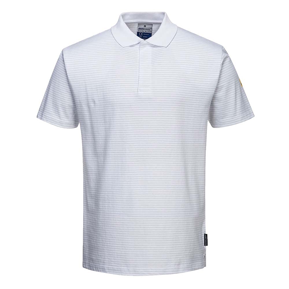 Portwest Polo antistatique ESD, Couleur: Blanc, Taille: XXL, AS21WHRXXL