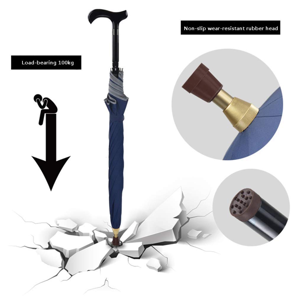HLTYGWX Muletas Paraguas Mango Largo Paraguas Separable Multifunción Reforzar Bastón De Trekking Antideslizante Muleta para Ancianos Ayuda para Montañismo Bastón para Caminar