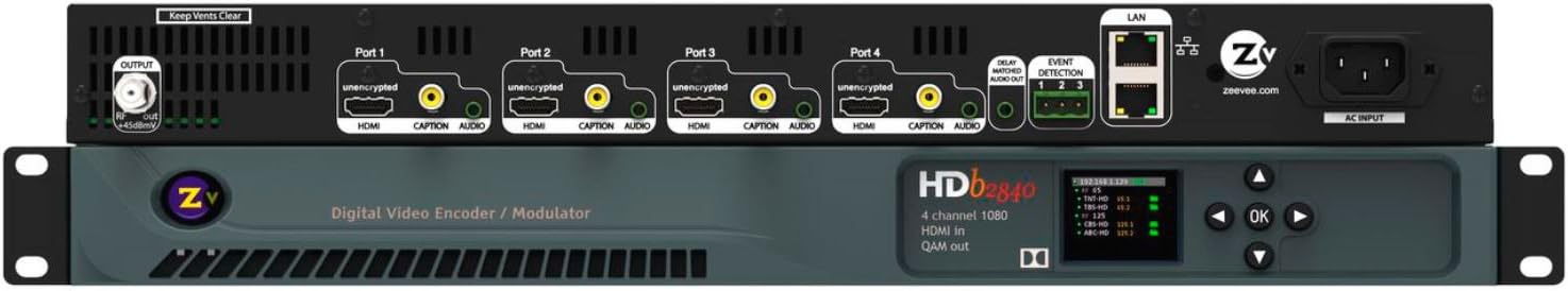 ZeeVee Hdbridge HDb2840-NA 4-Channel HDMI MPEG2 Digital Video Encoder/QAM - 1080 North America