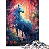  Puzzle de 1000 pièces - La Rare Licorne Bleue - Puzzle en Bois pour Adultes et Enfants de 14 Ans et Plus - Jeux de Famille - Cadeaux d\'anniversaire de Noël - 1000 pièces (50 x 75 cm)