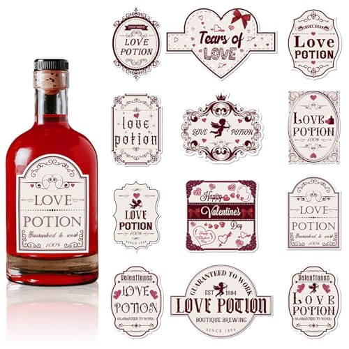 LINGMIN 12 Pieces Valentine Potion Bottle Stickers Valentine