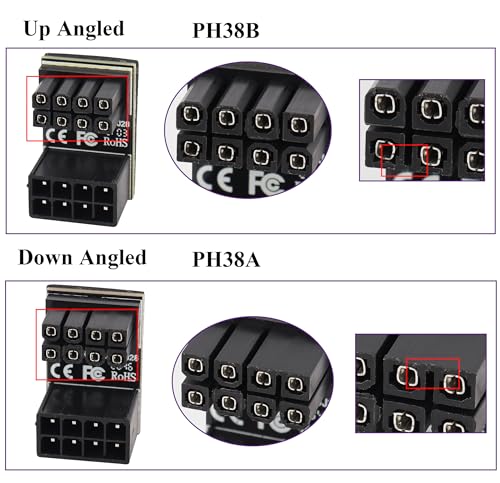 Adaptador de conector PCIe 8 Pin hembra a macho 2 unidades miniatura 6