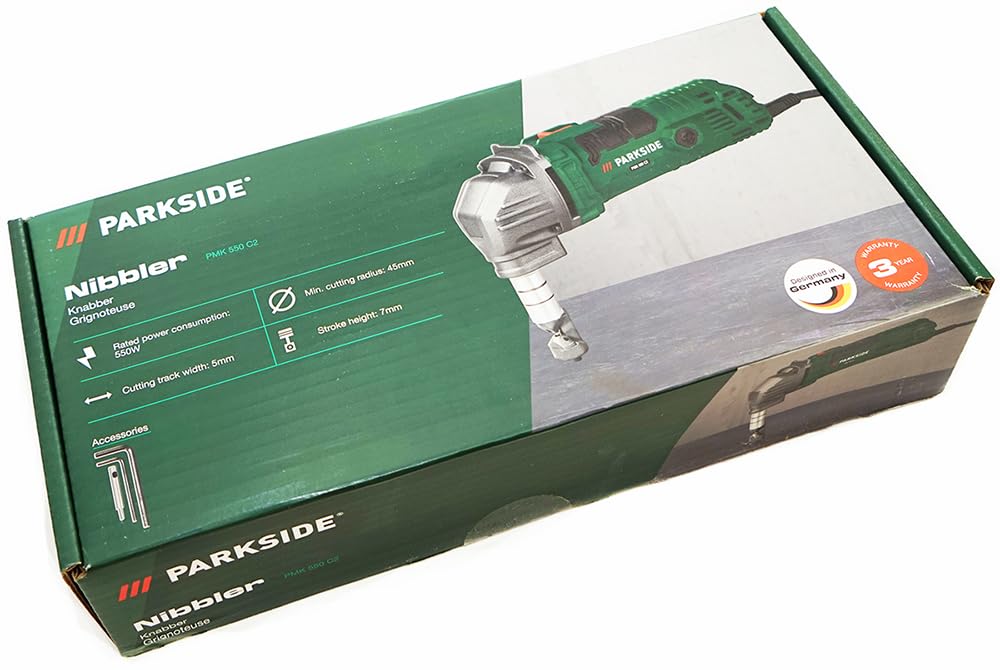 Zestaw PSIDE® – nożyce do cięcia blachy PARKSIDE® PMK 550 + brelok PSIDE®