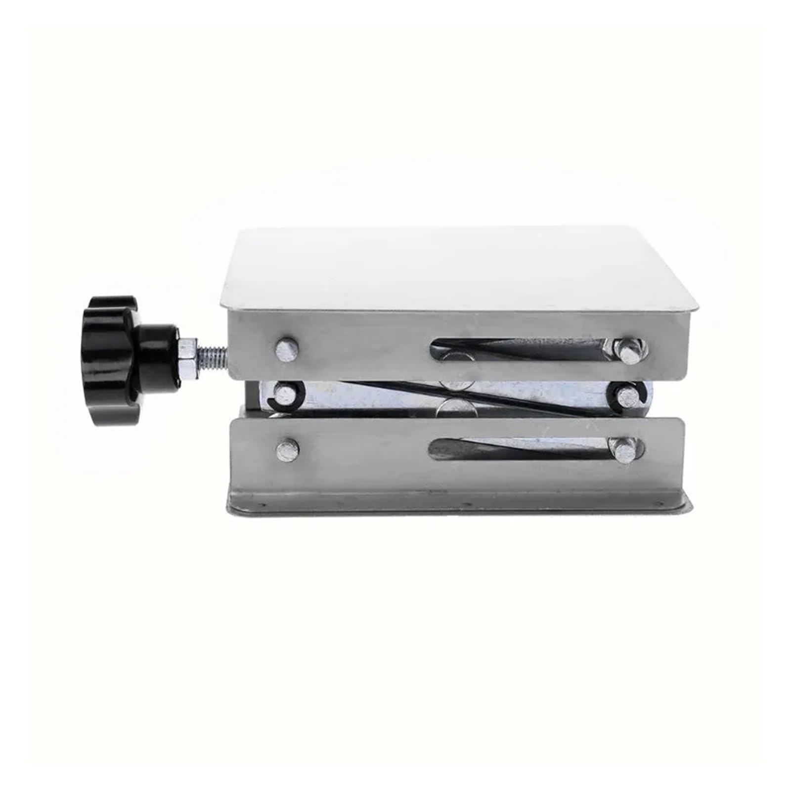 Piattaforma di sollevamento in acciaio inox, regolabile, 100 x 100 mm, tavolo sollevatore da laboratorio per lavori precisi, design stabile, ideale per esperimenti scientifici