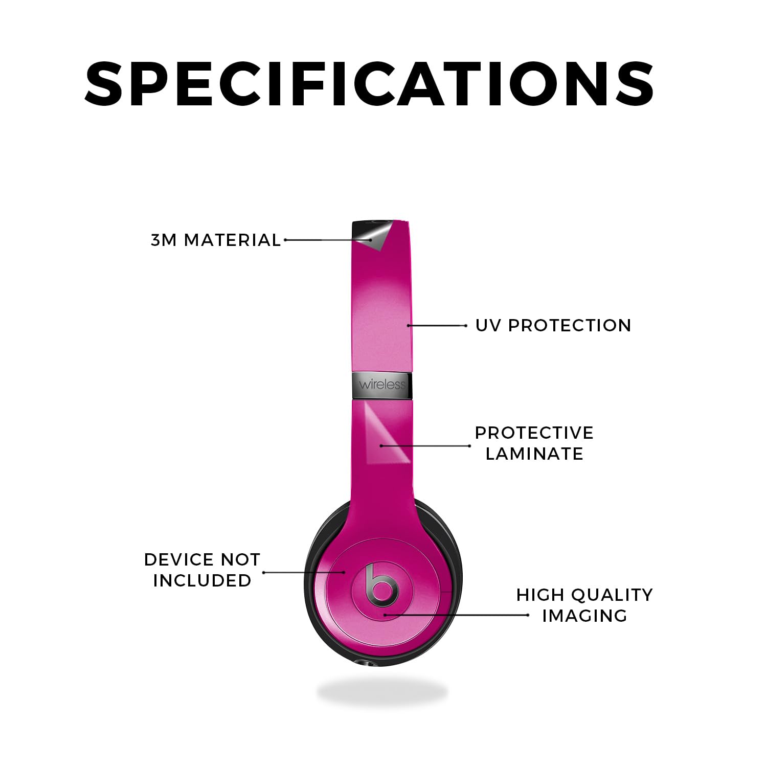 Amazon.com: Skin Compatible with Beats Solo 4 - Solid Hot Pink