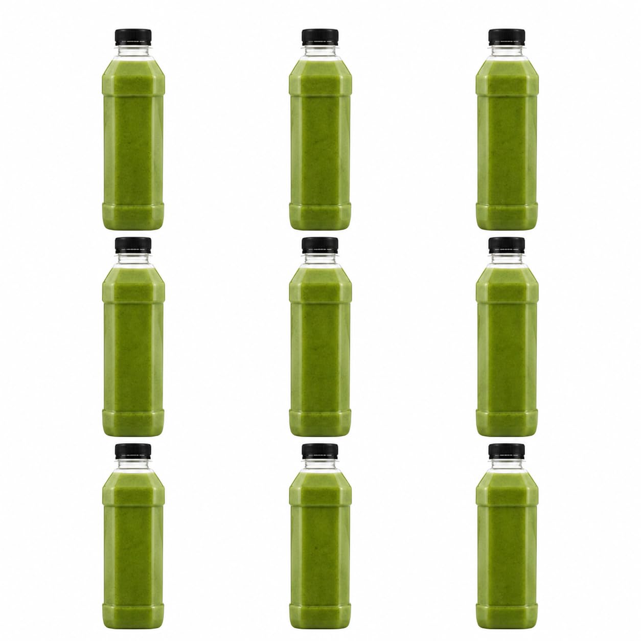 Tec Clear With Black Lid Chemicals Plastic Juice Bottles 1 Litre Square Black Lids Caps (9)