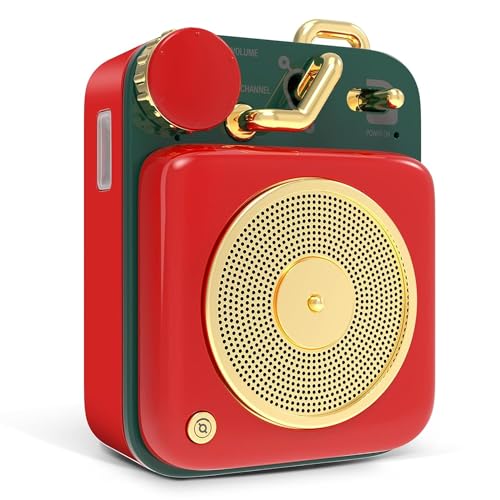 Image of Muzen Mini Bluetooth Speaker, Button Small Cute Portable Metal Retro Wireless Speaker with Loud Volume Great Sound and Portable Lanyard & Gift Bag for Office Classic Vintage Decor