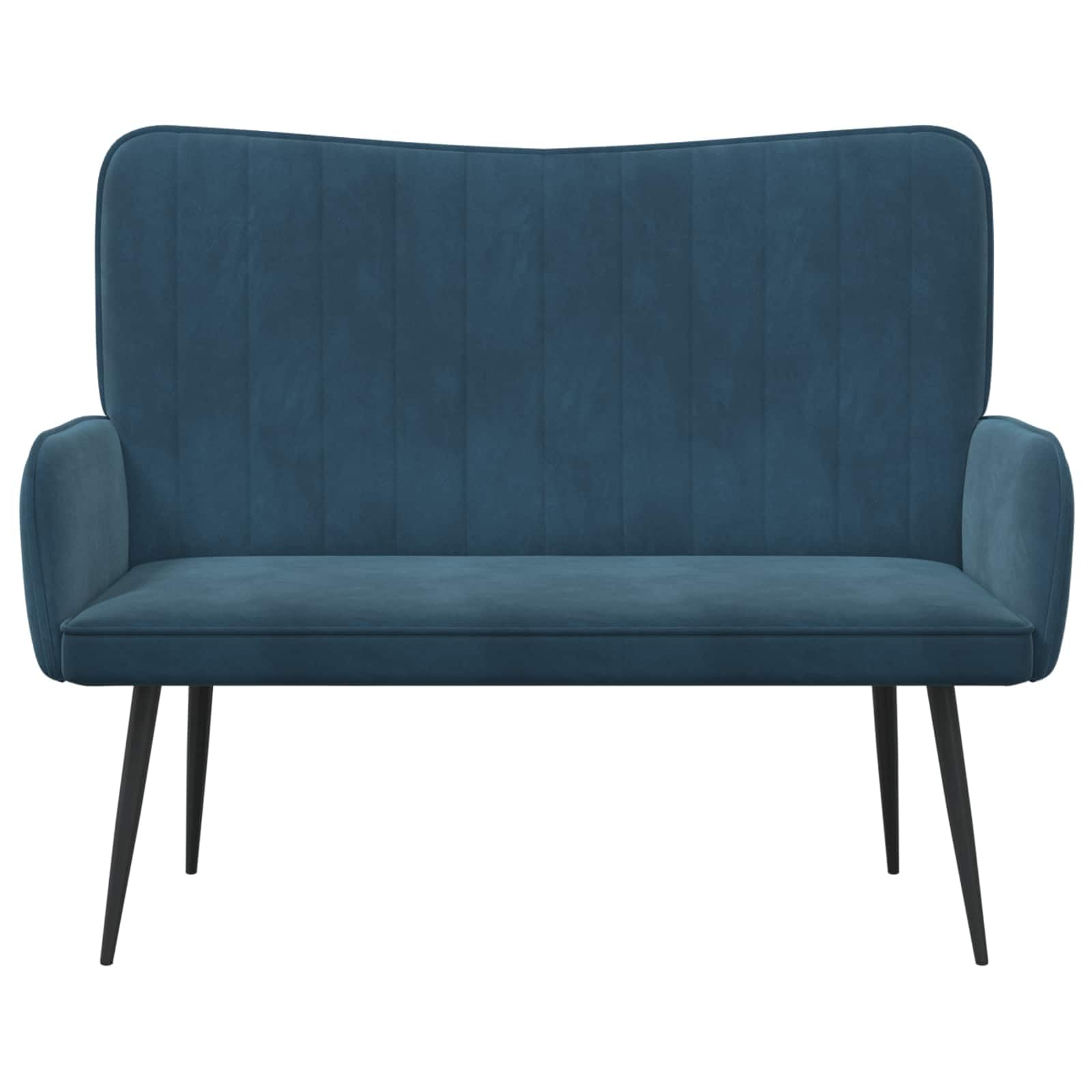 vidaXL Sofa a Due Posti Blu 115 x 61 x 87 cm Velluto, Divano a Due posti in Velluto, Resistente e ergonomico, Comodo per spazi Piccoli, Perfetto per Il Salotto