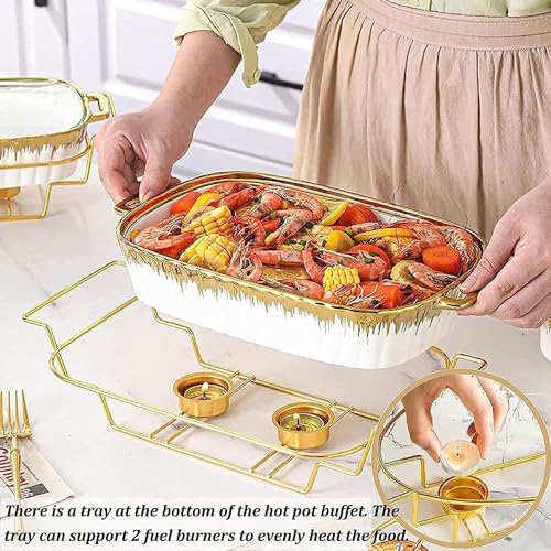 Ensemble De Buffet De Réchaud en Céramique haut de gamme avec couvercle