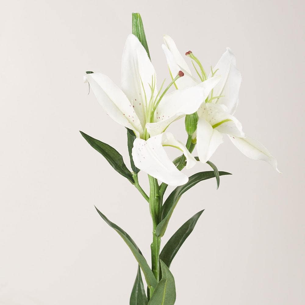 Factory Direct Craft Realistic White Artificial Tiger Lily for Indoor or Outdoor Easter and Spring Floral Displays