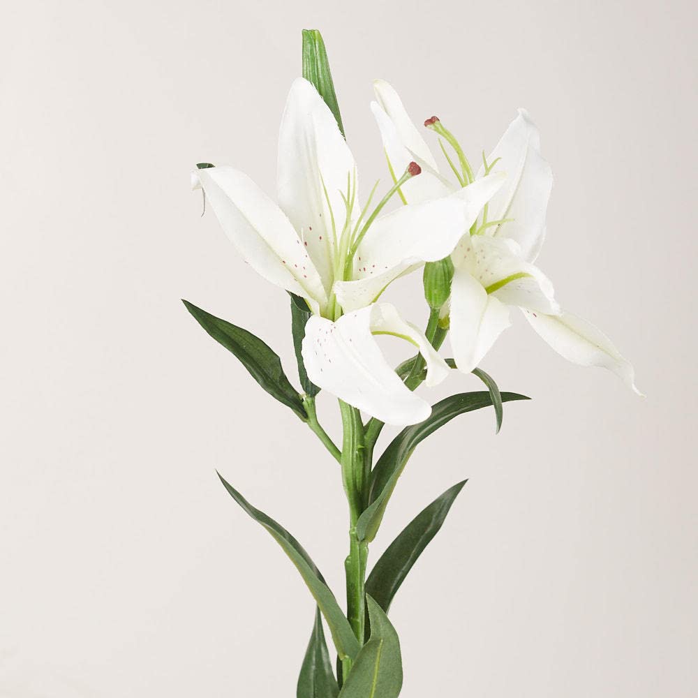 Factory Direct CraftRealistic White Artificial Tiger Lily for Indoor or Outdoor Easter and Spring Floral Displays