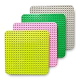 Radiant Party ブロック 基礎板 デュプロ アンパンマン 互換品 大きい ベースプレート 24×24ポッチ 4枚セット (緑・黄緑・ピンク・グレー)