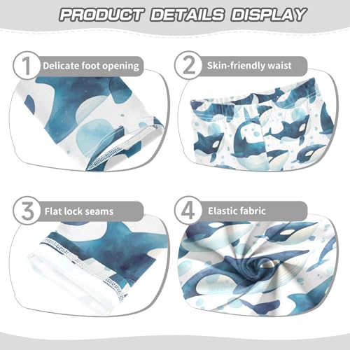 Killer Whale Pattern Animal Little Girls Cotton Leggings Casual High Waisted Leg Yoga Pants Exercise3