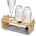 Porta bottiglie per Soda Stream, Scola Bottiglie per Soda Stream, Cremagliera del Filtro Dell'Acqua In Bambù Rimovibile Con Tappetino Silicone per Conservare e Asciugare Le Bottiglie (3 Fori)