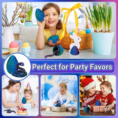 3D Printed Fidget Toy, 3D Printed Snake in Egg, 3d Printed Animals Collectable 3D Dragon Egg Snake Toys for Home and Office Decoration - Image 4