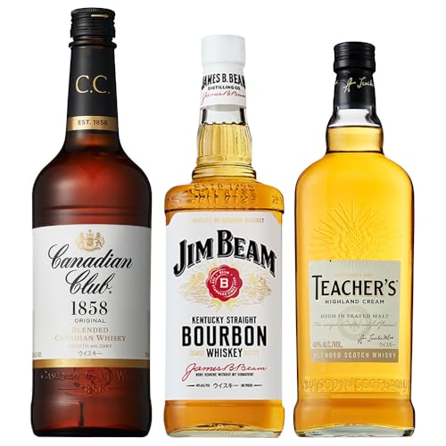 サントリー ウイスキー 飲み比べ3種 セット(ジムビーム / カナディアンクラブ / ティーチャーズ) | ギフト プレゼント お酒 酒 原酒 詰め合わせ ウィスキー SUNTORY ハイボール ロック 水割り 家飲み 宅飲み パーティー 宴会