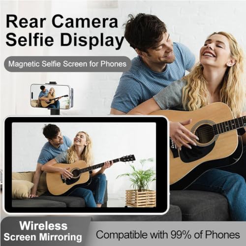 Image of Magnetic Selfie Screen with 3.97-Inch Display, 1250mAh Rechargeable Battery, Wireless Connection, USB-C, Magnetic Phone Back Camera Screen for iPhone & Android Smartphones