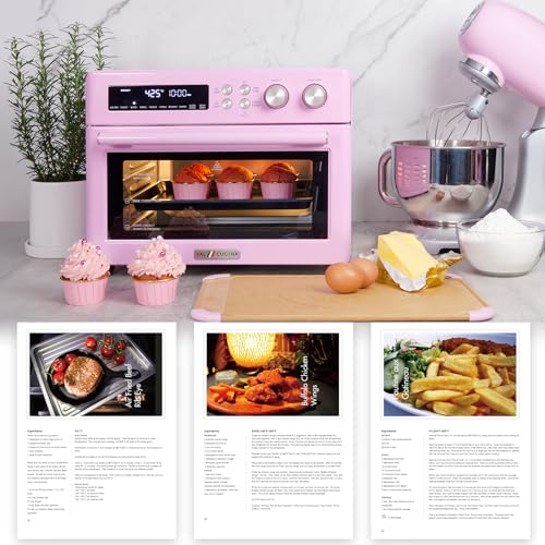 Image of VAL CUCINA Retro 26.3 QT Infrared Heating Air Fryer Toaster Oven, Extra Large Countertop Convection Oven 10-in-1 Combo, 6-Slice Toast, Enamel Baking Pan Easy Clean with Recipe Book