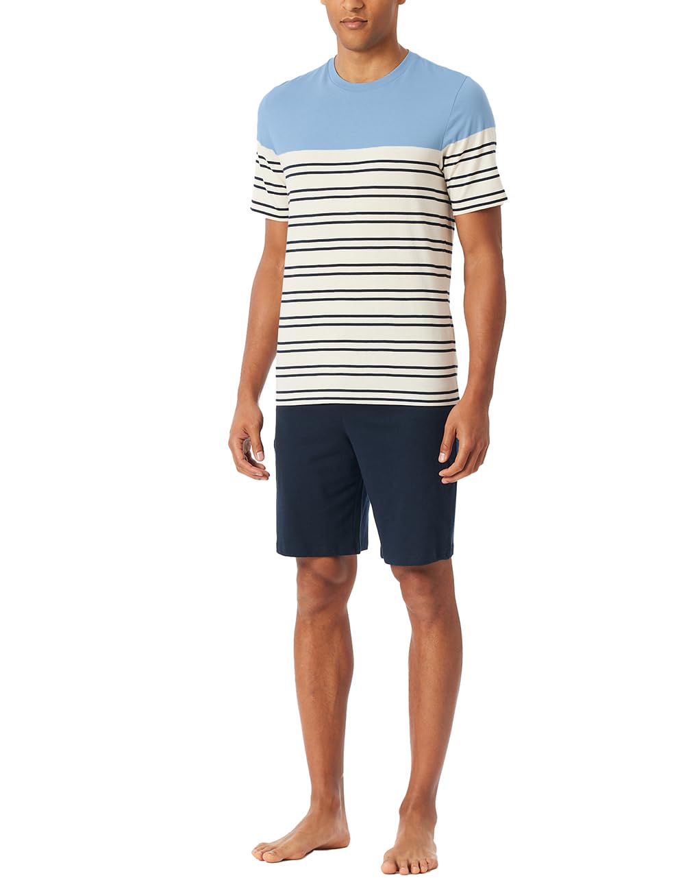 Schiesser Men's Short Crew Neck Casual Essentials Pyjama Set