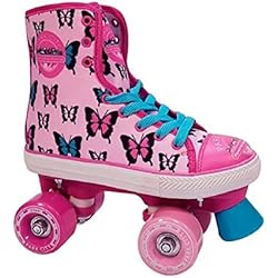 Park City Patines Park City Canvas Butterfly Patines Clásicos Paralelos 4 Ruedas, Unisex niños, Rosa, 34-35