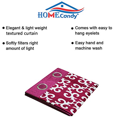Image of Home Candy Stylish Dual Panel Pink Door Curtain