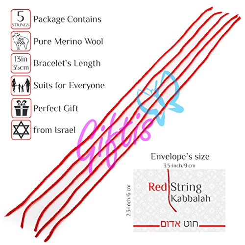 5 pcs Original Kabbalah Red String Bracelet - 100% Wool - Powerful Protection for You and Your Family Against the Evil Eye from Rachel’s Tomb in Israel2