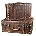 Chyuanhua Valise Vintage Cuir Vieille Boîte en Bois Décoratif PU Complexe Ensemble De 2 Valise De Stockage du Vin Trésor Organisateur De Bijoux De La Poitrine Rétro Boîte De Rangement
