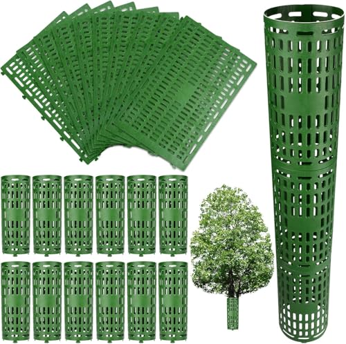 LZMDISU Lot de 15 protections de tronc d'arbre robustes et extensibles pour débroussailleuses, tondeuses, animaux, faciles à utiliser, parfaites pour les jeunes arbres et arbres fruitiers