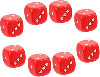 CIYODO 8 Pçs Dados Dados De Seis Lados Acrílico Vermelho Romance Dados Adereços Criativos Dados De Brinquedo Dados De Festa Brinquedo Quadrado Adereços De Jogo Brinquedos De Dados