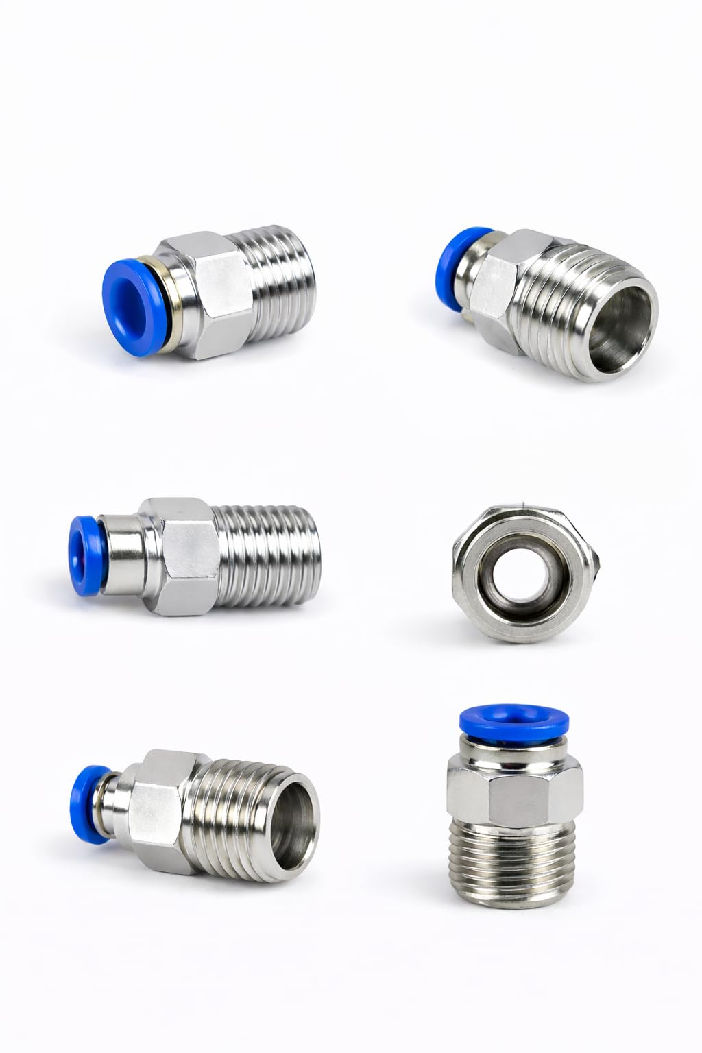 Sylix ® 10Pcs Straight Connector Tube OD 8mm to 1/2 BSP Male Thread Pneumatic Air Fittings-image-18