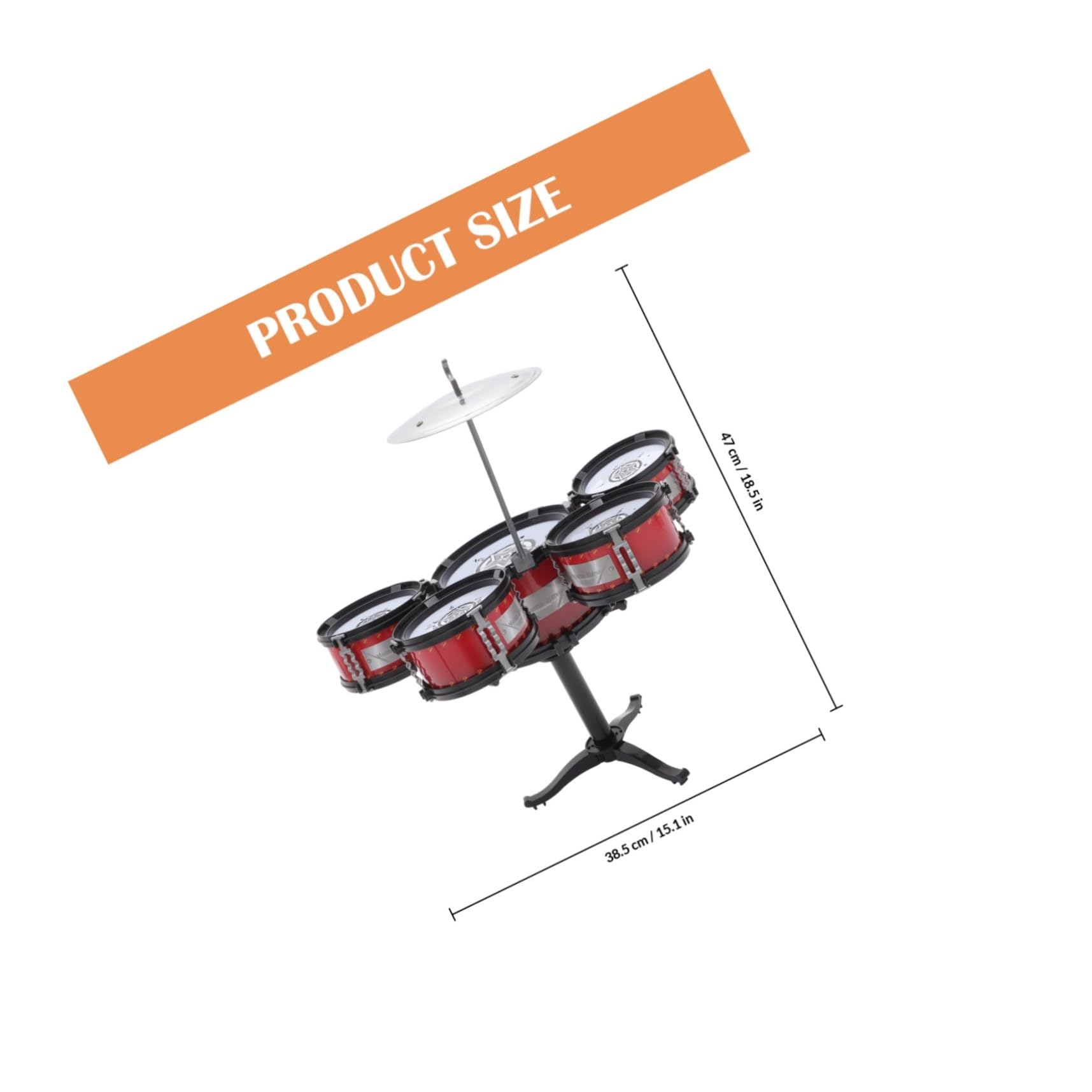 Yardwe Mini Percussion Set con Tamburi Rosso per Educazione Musicale Infantile Strumento a Percussione Sicuro e Durevole per Ragazzi