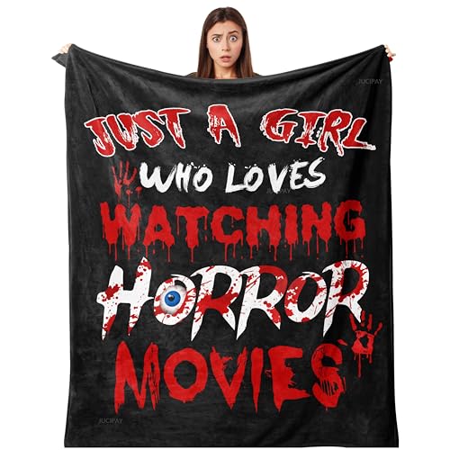 JUCIPAY Horror Movie Gifts for Women/Girl Horror Movie Blanket 60x50 Gifts for Horror Lovers