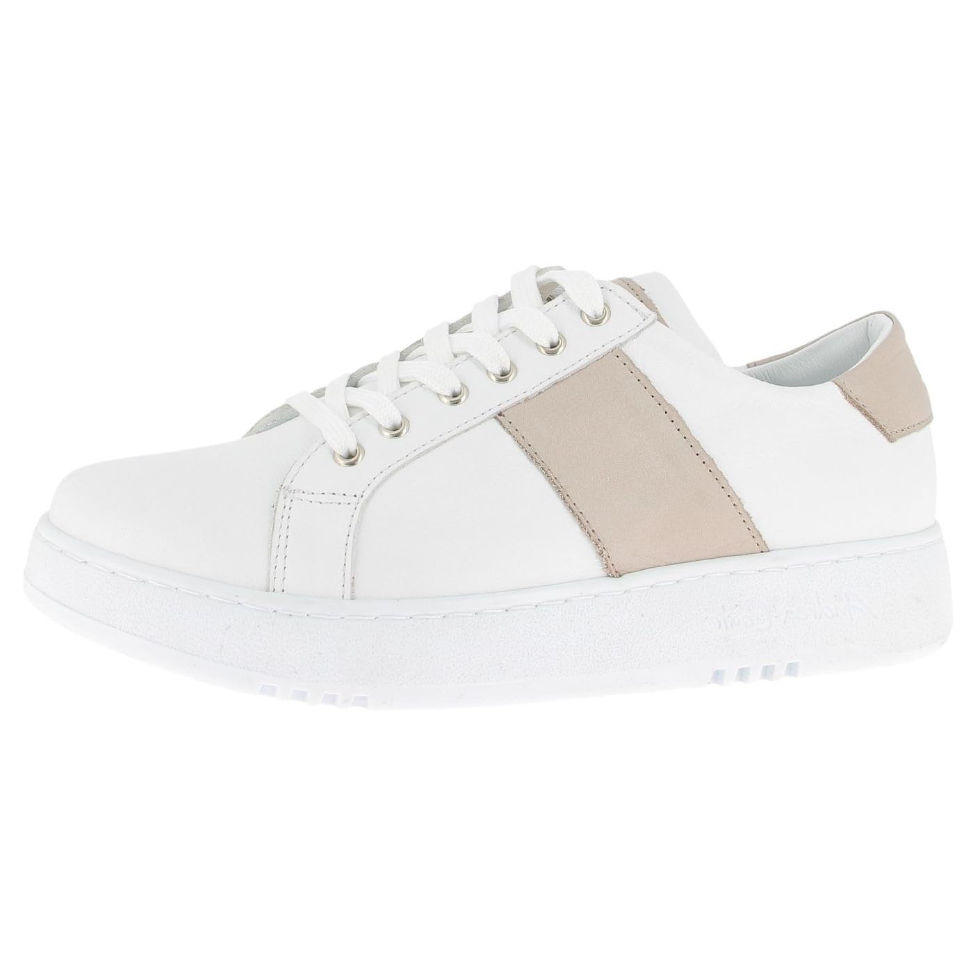Andrea Conti Women's Low Top Trainers, White Silver Grey., 8.5 UK