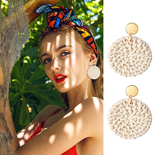 HIFOT 6 Paia Orecchini in Rattan per Donna, Boemia...
