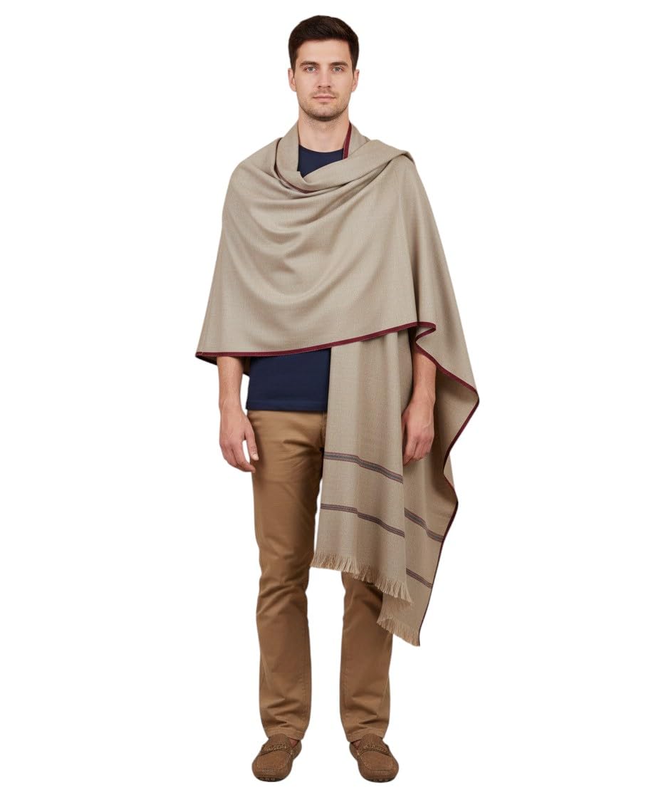 v vrinde Vrinde Grey Wool Solid Men's Shawl KA-SWL-02-picture-39