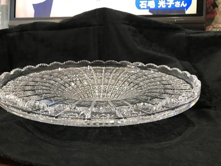 ボヘミアガラス 飾り皿 大皿 直径35cm ボヘミアンガラス ボヘミアングラス ボヘミアガラス 飾り皿 大皿 直径35cm ボヘミアンガラス ボヘミアン