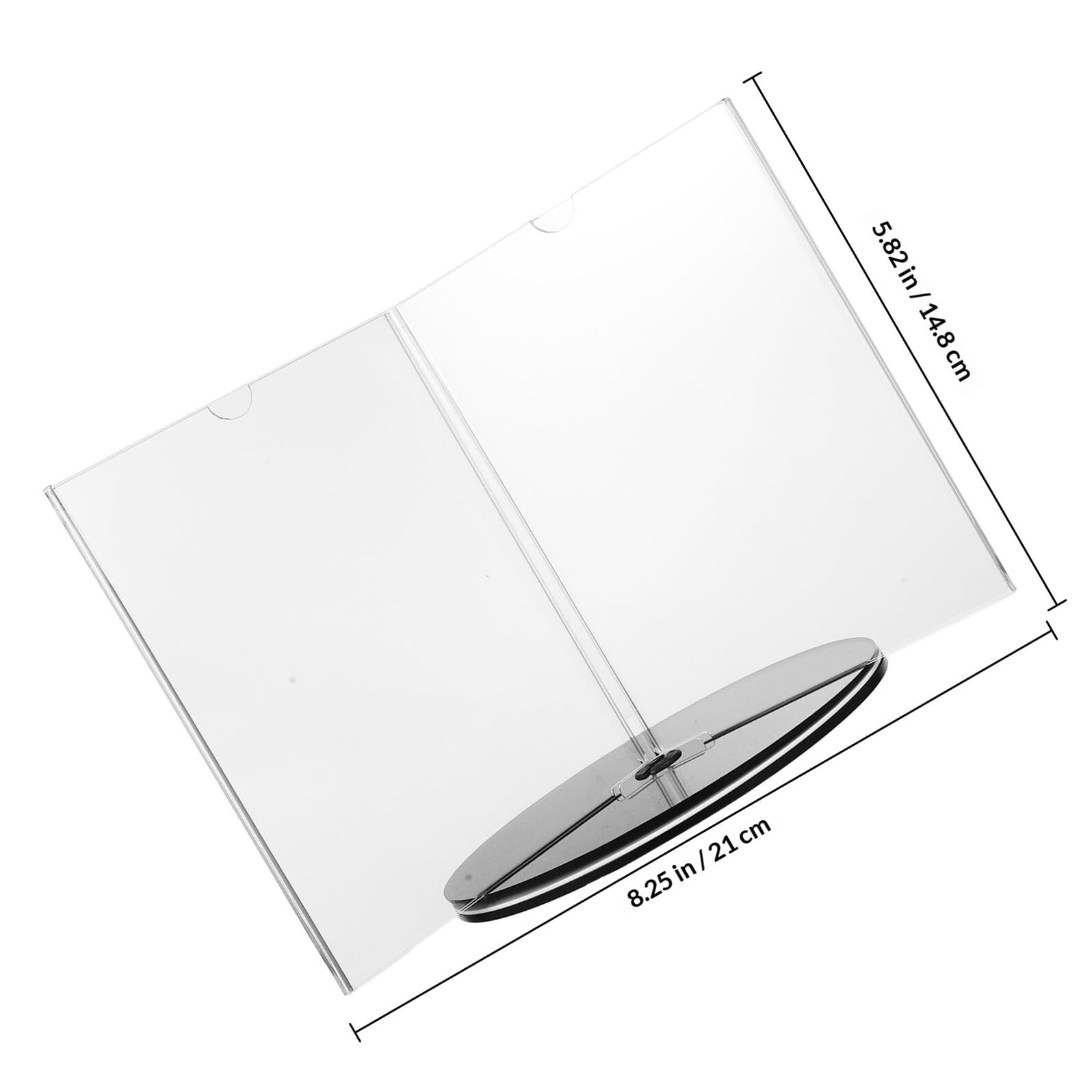 POPETPOP Portamenús Giratorio Acrílico A5 Soporte de Exhibición para Restaurante Base de Escritorio Transparente para Menús y Anuncios