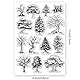 GLOBLELAND Natur Wald Bäumen Transparente Stempel für Scrapbooking Baum Klare Stamps Unmontiert Silikonstempel Für Kartengestaltung DIY Prägung Journaling