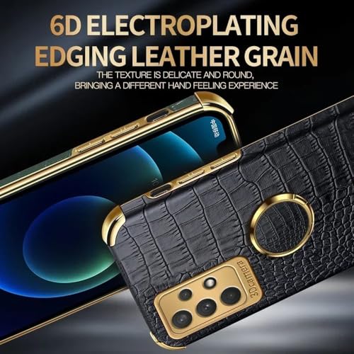 Coque Samsung Galaxy A34 étui similicuir noir motif crocodile silicone - 5