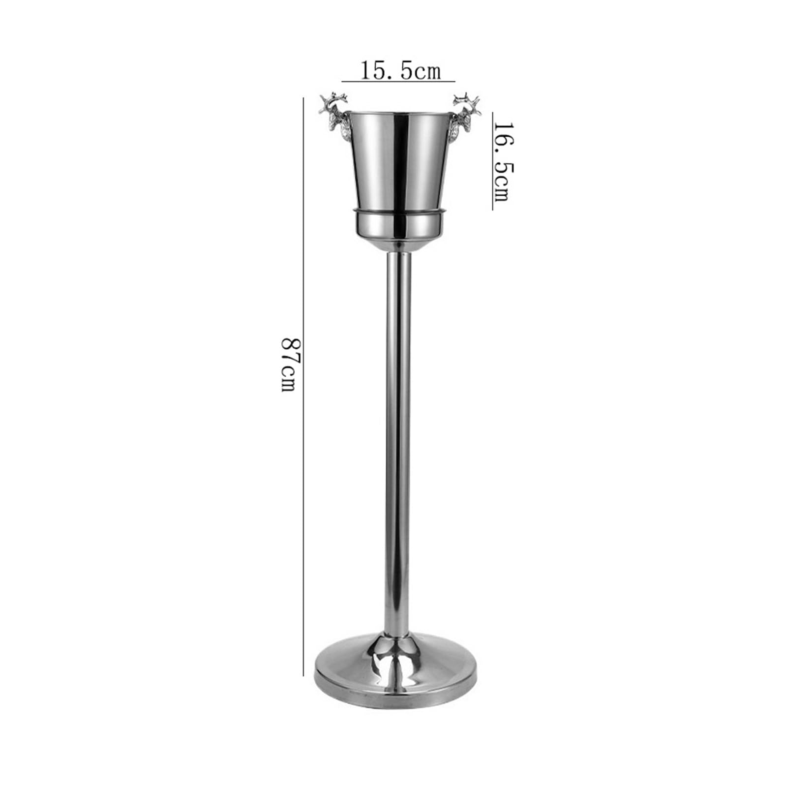 Cubitera de Acero Inoxidable con Soporte, Ideal for Vino, champán, Cerveza, Bares, Discotecas y Fiestas para Botellas de Vino o champán(Pequeño)