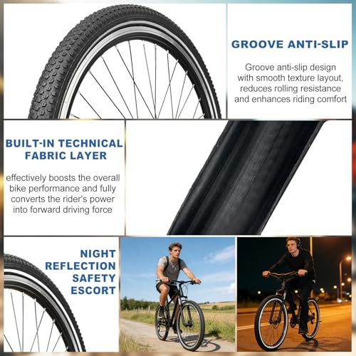 26×1.95/2.125 Bike Tire with Anti-Stab Weave Reflective