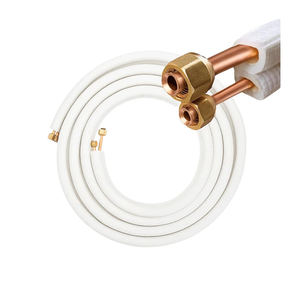 kit tubi rame CARTELLATI PRONTI per climatizzatore coppia da 1/4 e da 3/8 per gas Refrigerante (4 mt + 4mt)